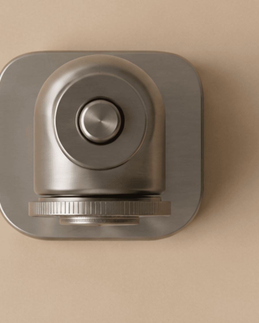THE DIAL visual direction study seen from above — the top face of the dial and the press area